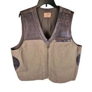 Coronado Leather Vest Mens 48 / XL Brown Concealed Carry Pockets Full Zip